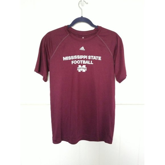 MISSISSIPPI STATE FOOTBALL ADIDAS COMPRESSION SHIRT Mens XL Maroon White - Picture 1 of 8
